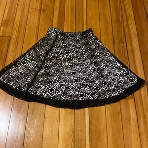 Anthropologie x Hazel: Black/champagne Lace Crochet Skirt- size XS